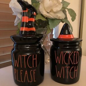 Rae Dunn Witch please and Wicked Witch Canister